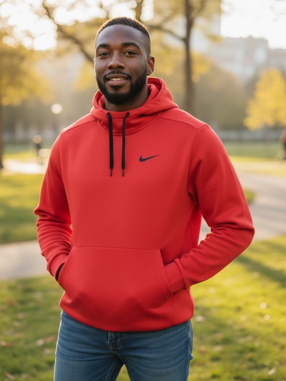 Nike Red Dri-FIT Hoodie with Black Accents